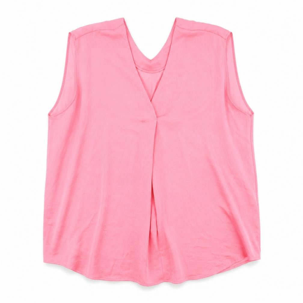 Marks and Spencer Womens Pink Polyester Basic Blouse Size 20 V-Neck