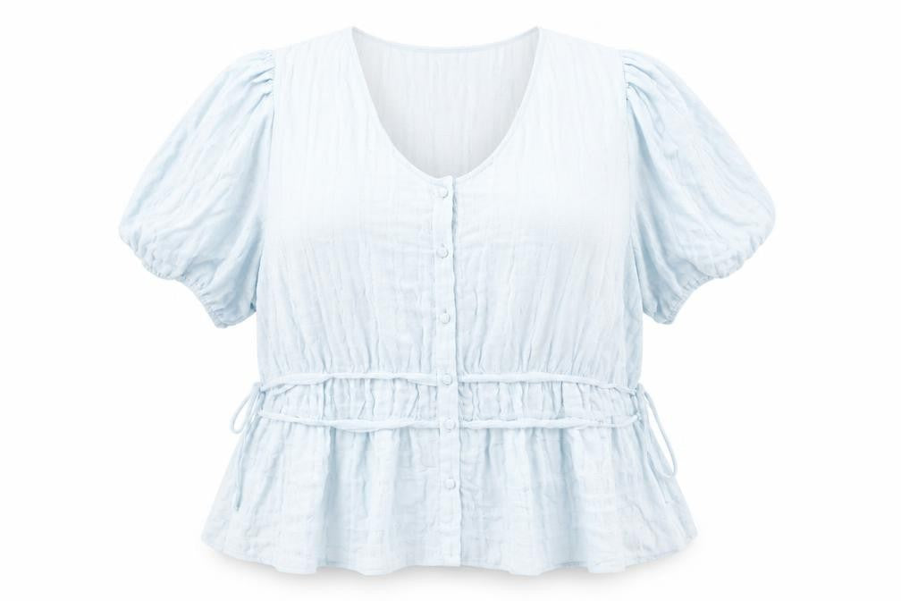 Marks and Spencer Womens Blue Polyester Basic Blouse Size 18 V-Neck