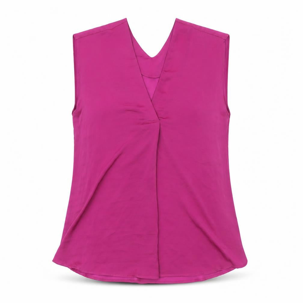 Marks and Spencer Womens Purple Polyester Basic Blouse Size 10 V-Neck