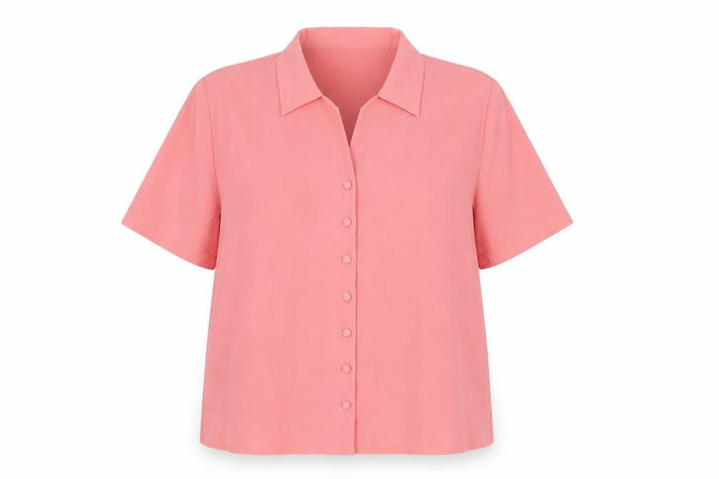 Berkertex Womens Pink Polyester Basic Button-Up Size 16 Collared