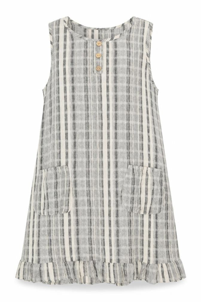 Elisssa Womens Beige Plaid Cotton Shift Size XL Boat Neck