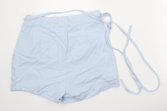 Daphnea Womens Blue 100% Cotton Boyfriend Shorts Size M Regular Zip