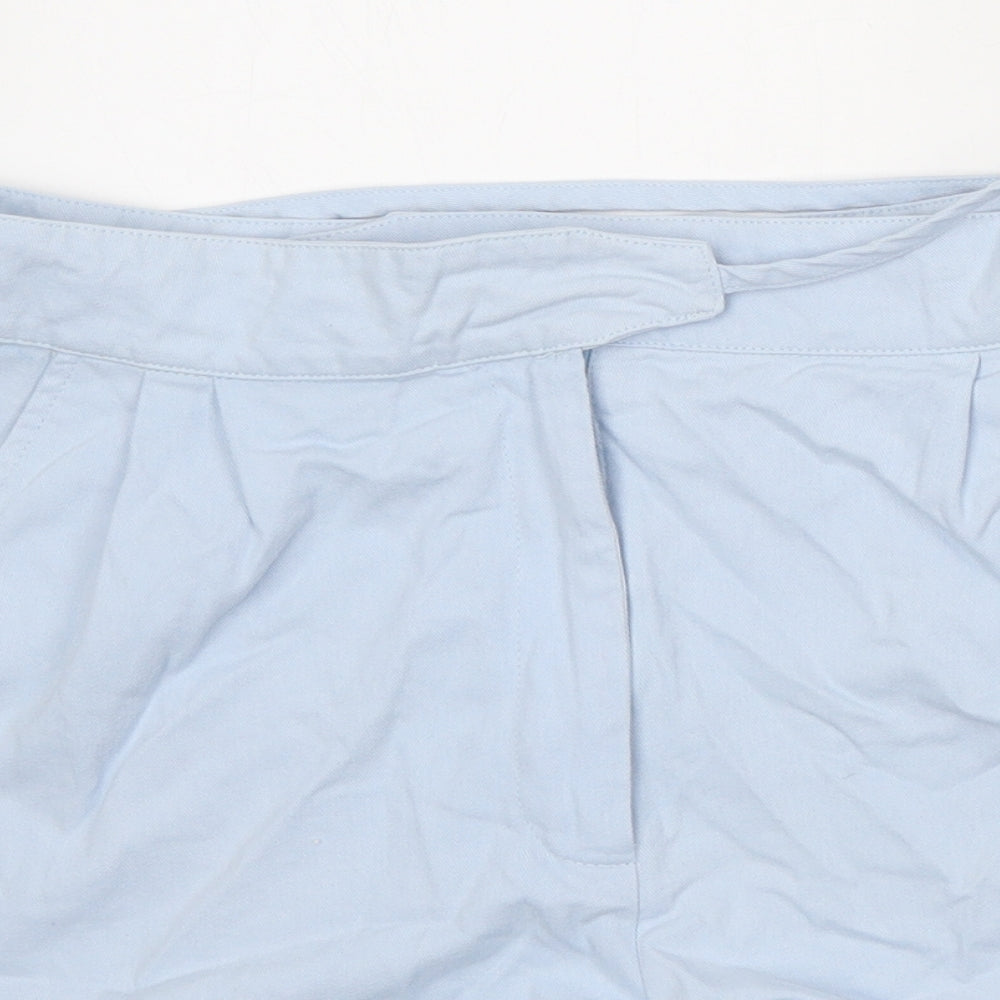 Daphnea Womens Blue 100% Cotton Boyfriend Shorts Size M Regular Zip