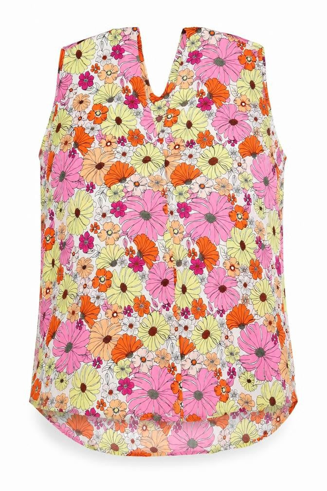 Marks and Spencer Womens Multicoloured Floral Polyester Basic Tank Size 10 V-Neck