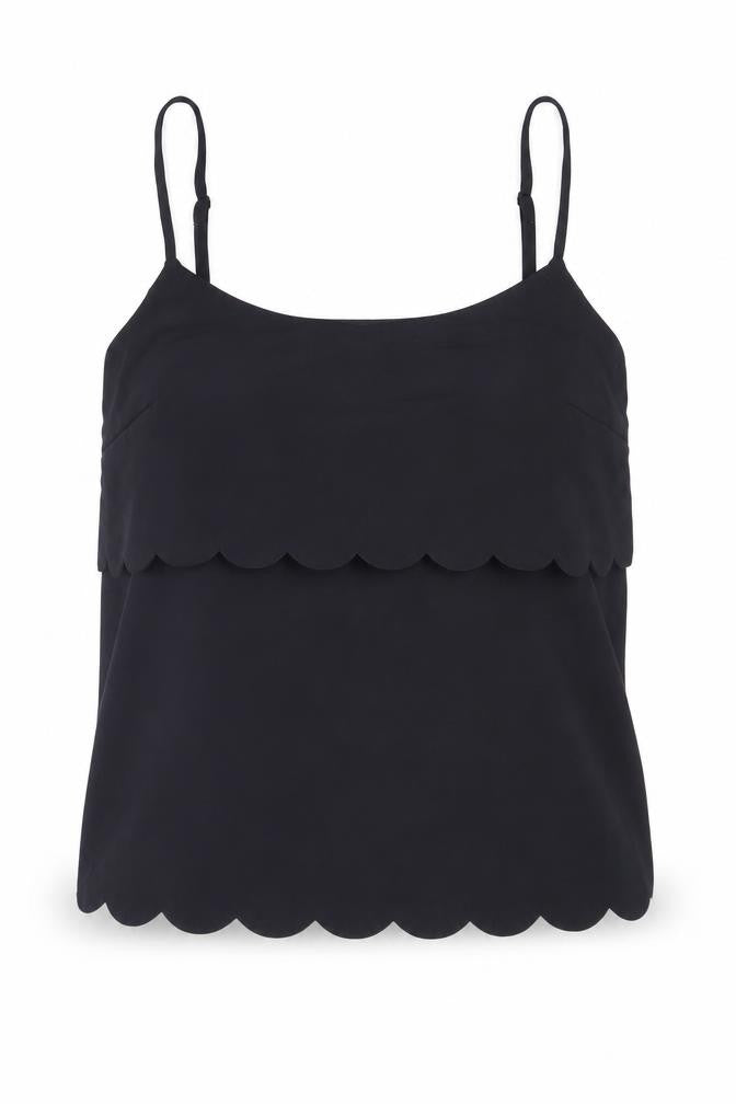 Miss Selfridge Womens Black Polyester Basic Tank Size 8 Round Neck