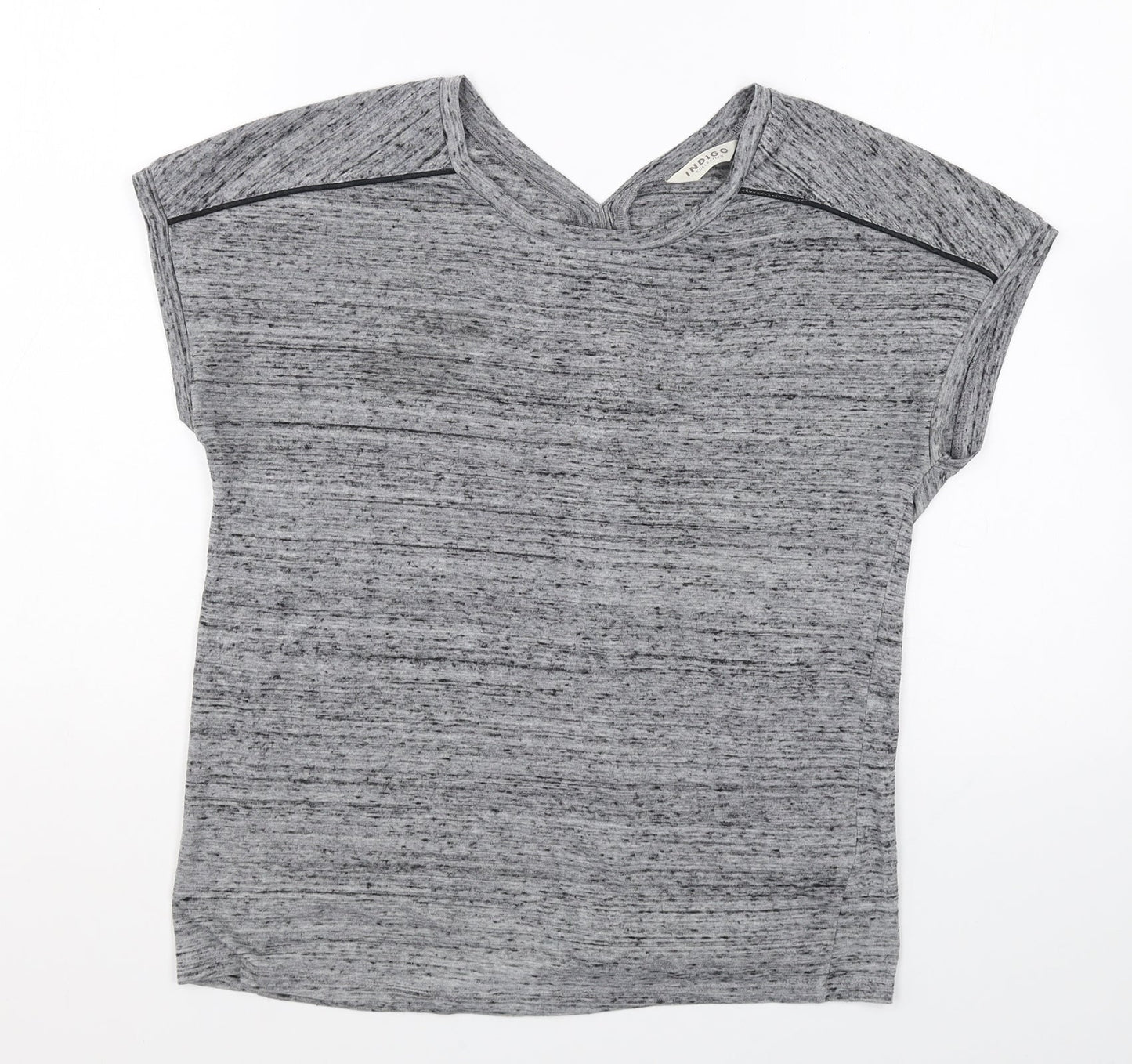 Marks and Spencer Womens Grey Polyester Basic T-Shirt Size 12 Round Neck