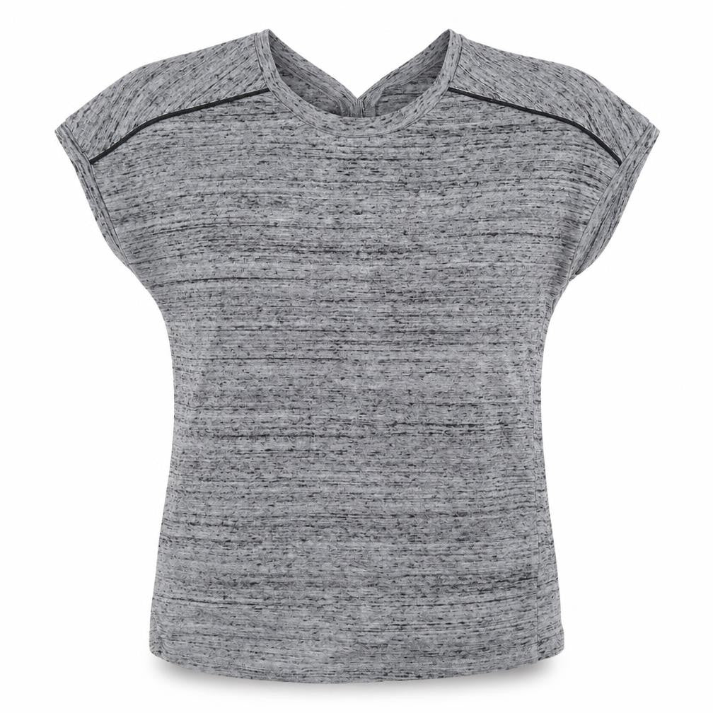 Marks and Spencer Womens Grey Polyester Basic T-Shirt Size 12 Round Neck