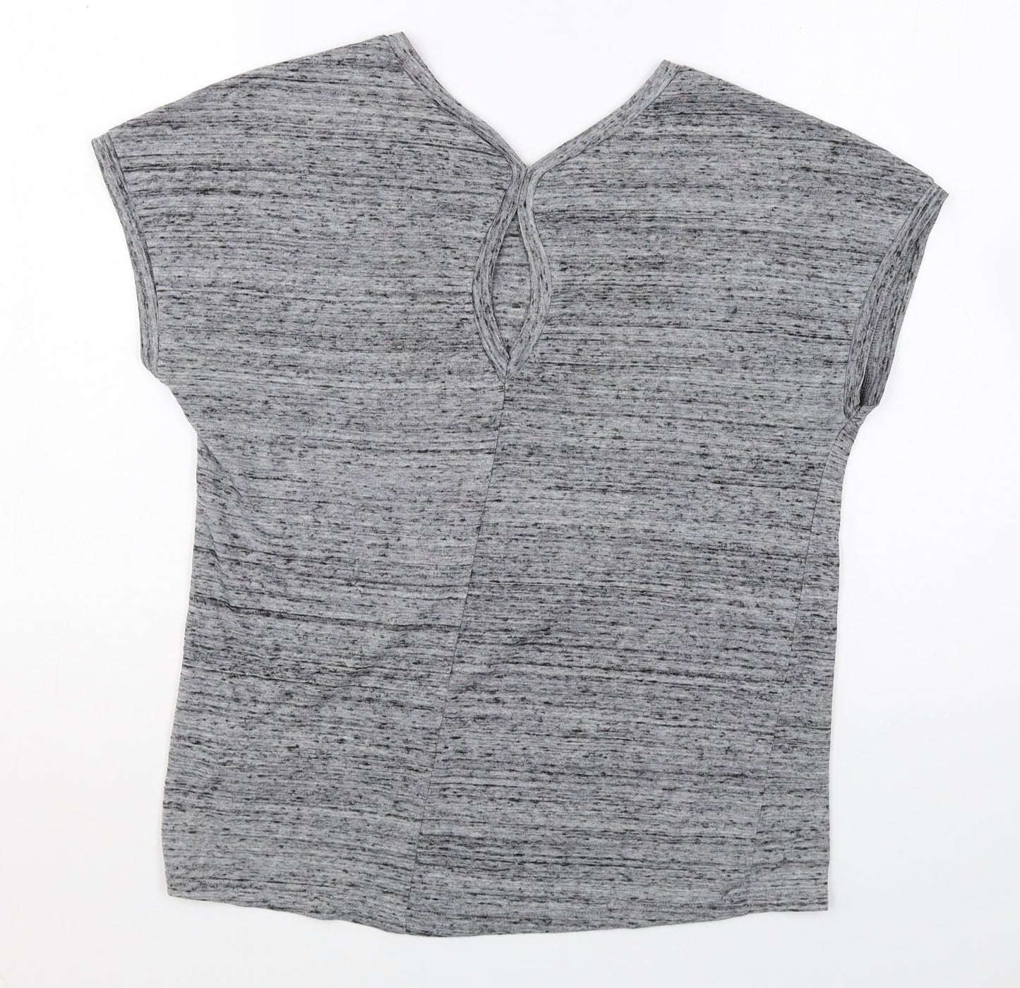 Marks and Spencer Womens Grey Polyester Basic T-Shirt Size 12 Round Neck