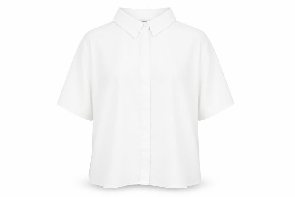 ASOS Womens White Polyester Basic Button-Up Size 14 V-Neck