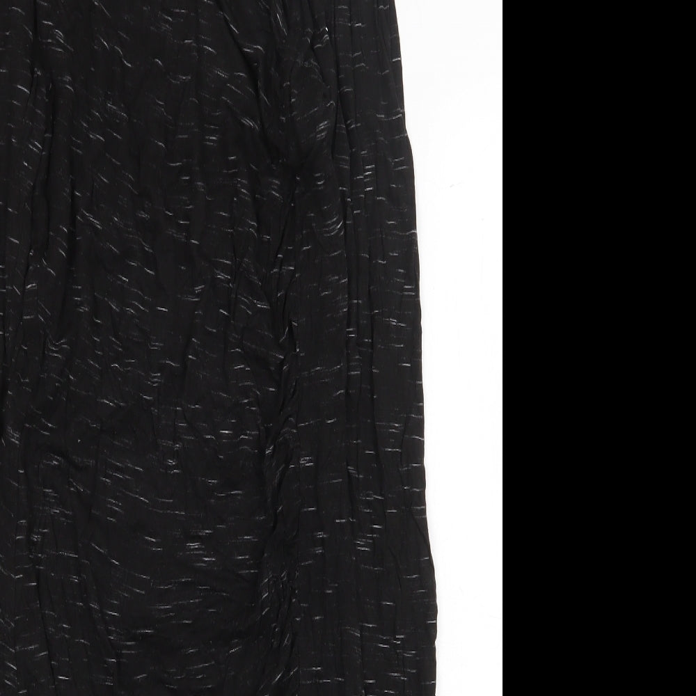 H&M Womens Black Viscose A-Line Size S Boat Neck Pullover