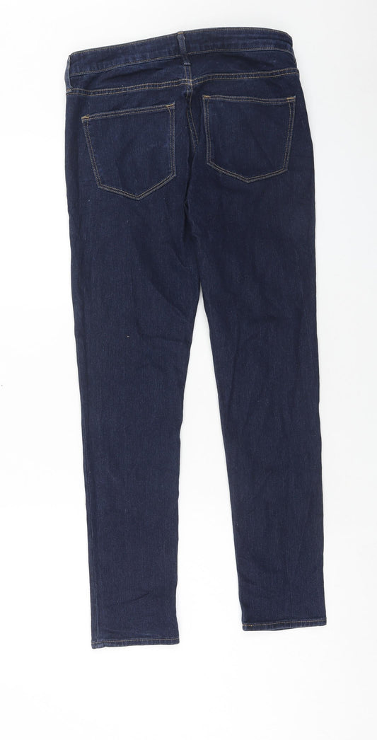 H&M Womens Blue Cotton Skinny Jeans Size 27 in Regular Button