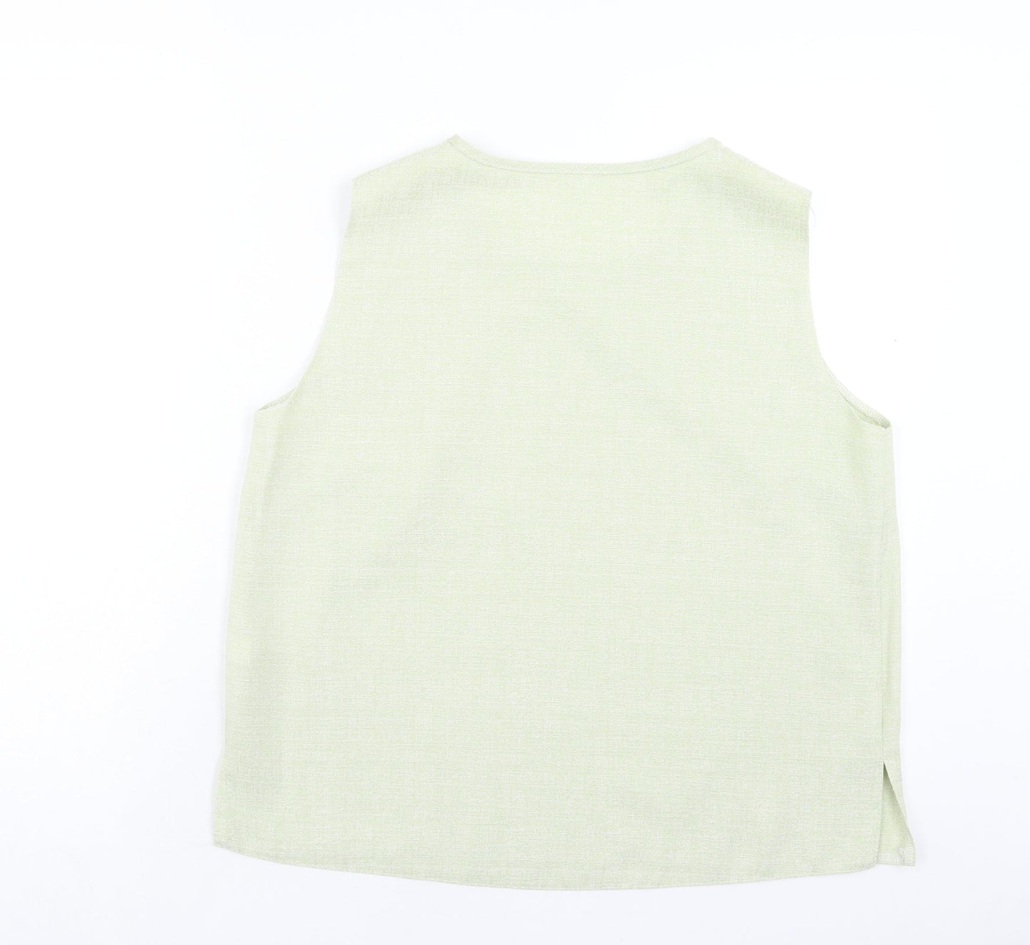 Preworn Womens Green Polyester Basic Tank Size M Scoop Neck