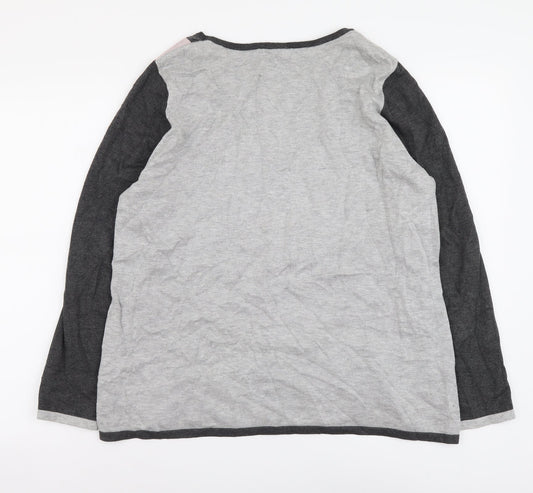 Anna Rose Womens Grey Boat Neck Viscose Pullover Jumper Size XL