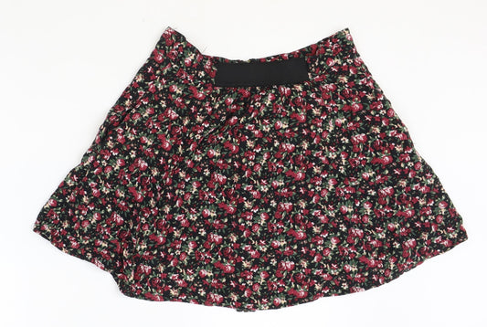 pers and needles Womens Multicoloured Floral Viscose A-Line Skirt Size L Button