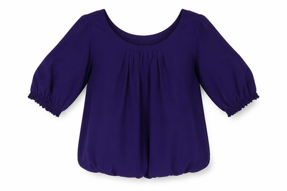 Marks and Spencer Womens Purple Polyester Basic Blouse Size 8 Scoop Neck