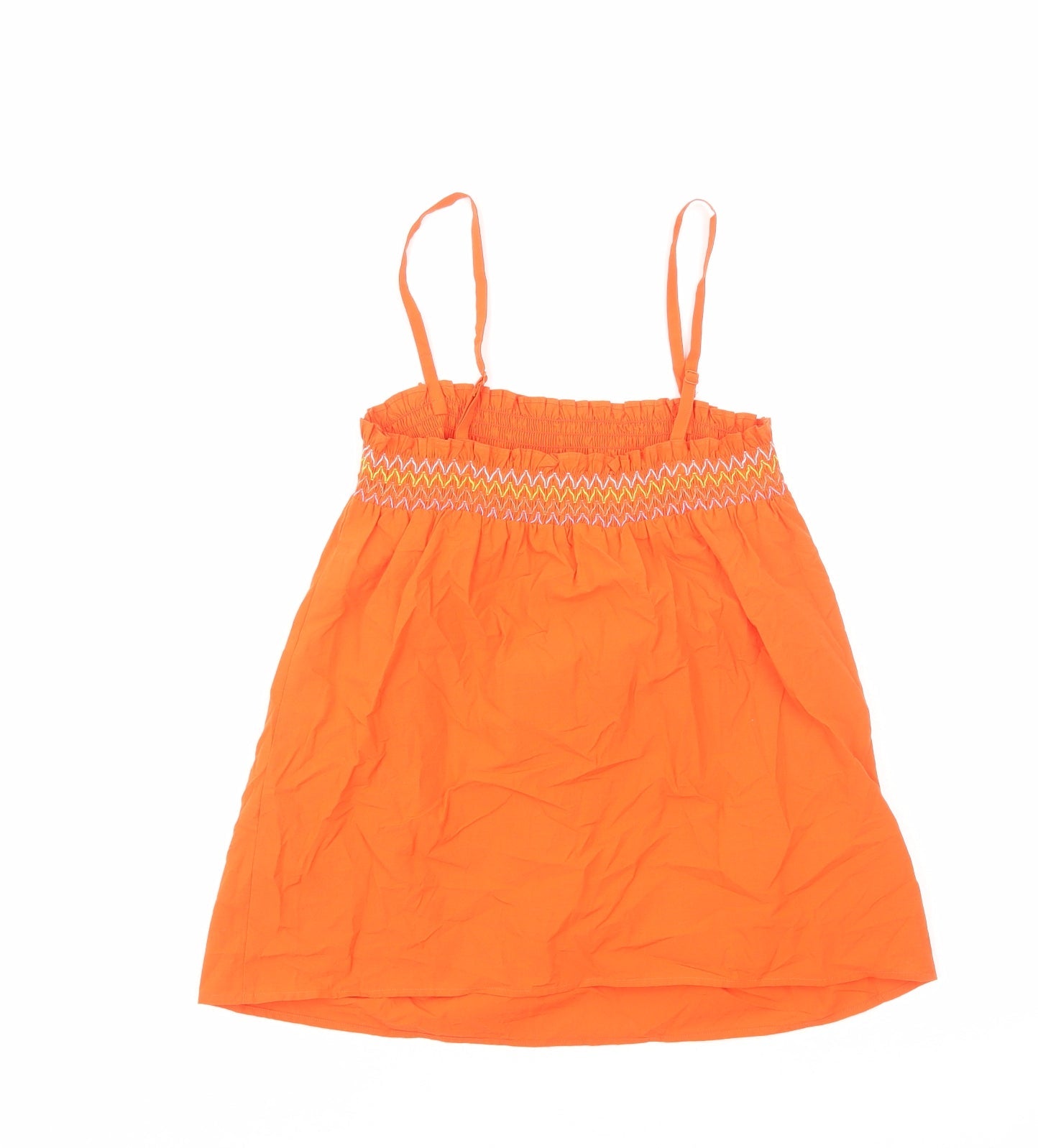 Marks and Spencer Womens Orange Cotton Camisole Blouse Size 6 Square Neck