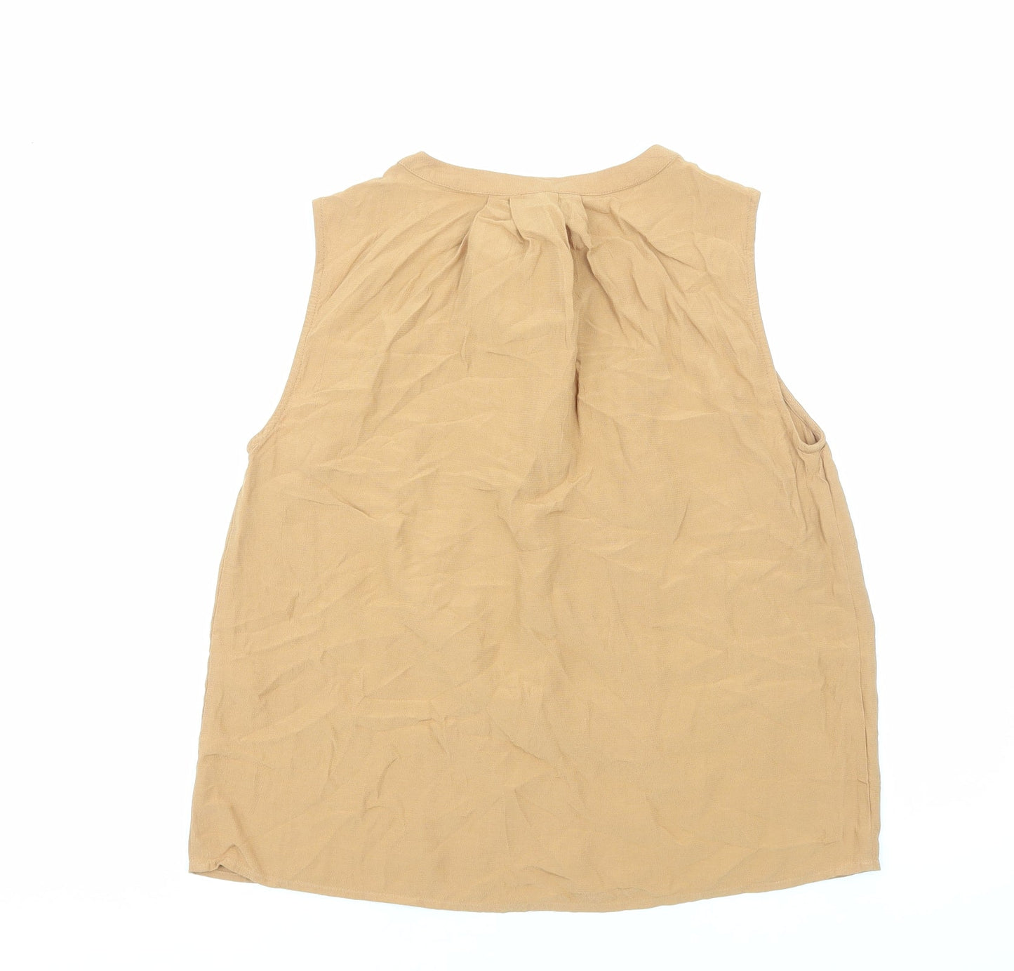 VERO MODA Womens Brown Polyester Basic Tank Size M Scoop Neck