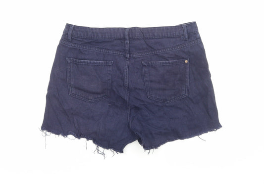 Benton Jeans Womens Blue Cotton Cut-Off Shorts Size 12 Regular Zip