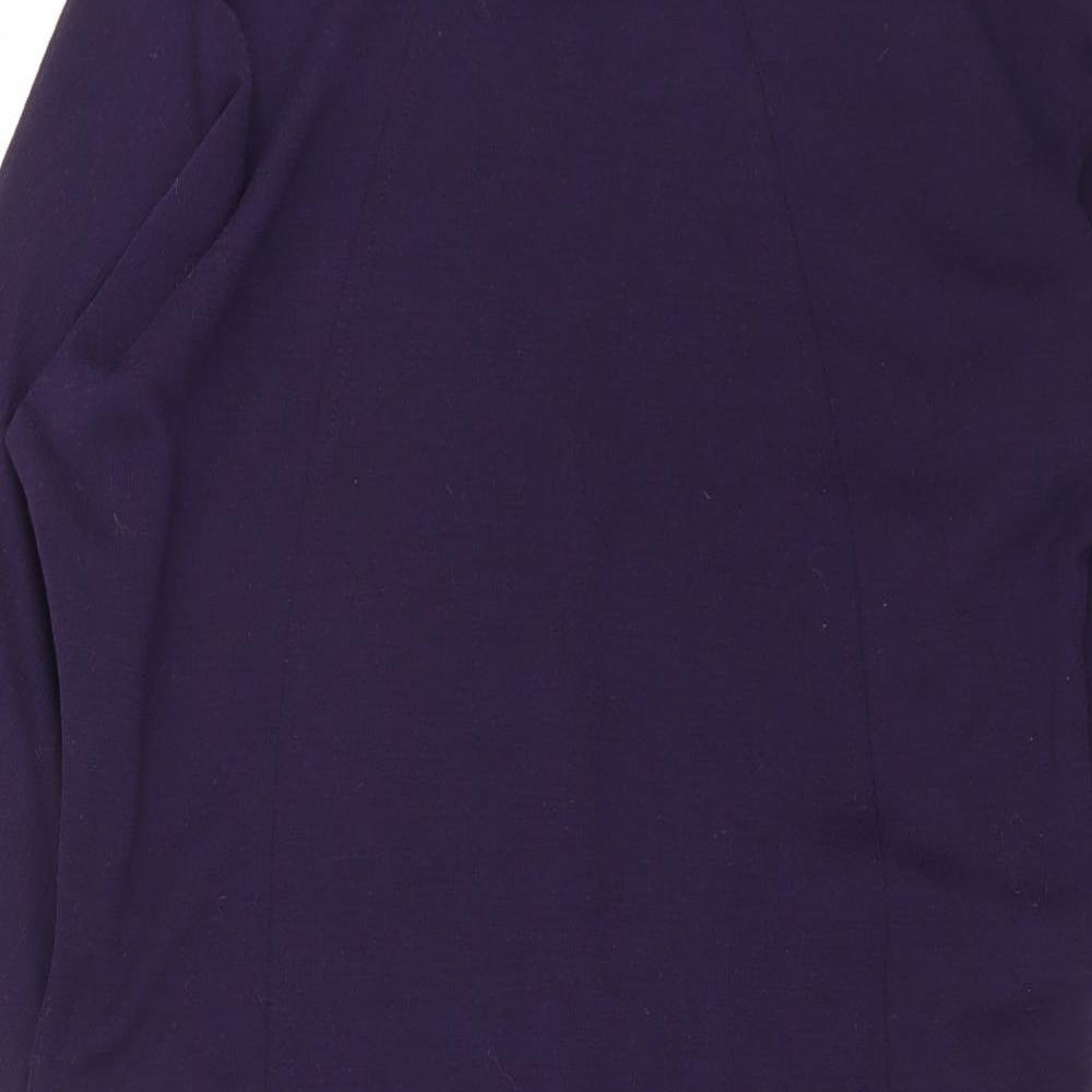 Lily ella Womens Purple Polyester Sheath Size 14 Round Neck Pullover