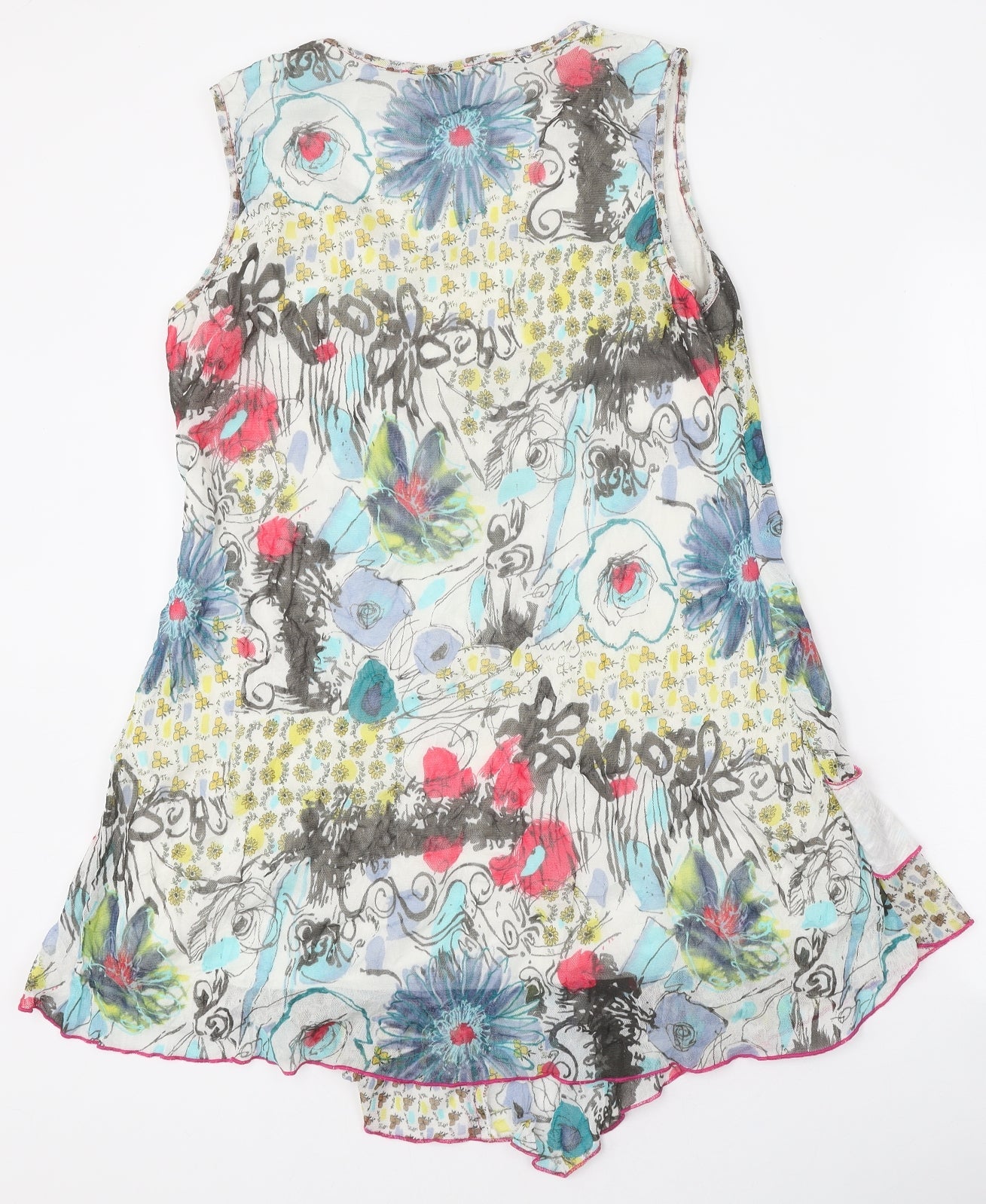 Cassis Womens Multicoloured Geometric Polyester Tank Dress Size S Scoop Neck Pullover