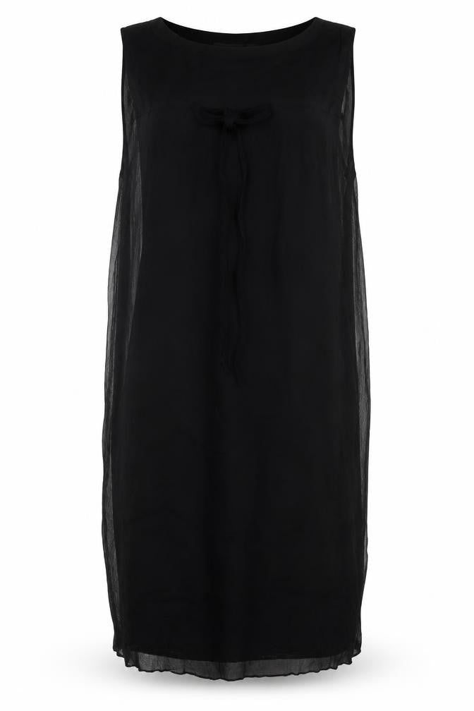 Great Plains Womens Black Viscose Tank Dress Size L Boat Neck Pullover
