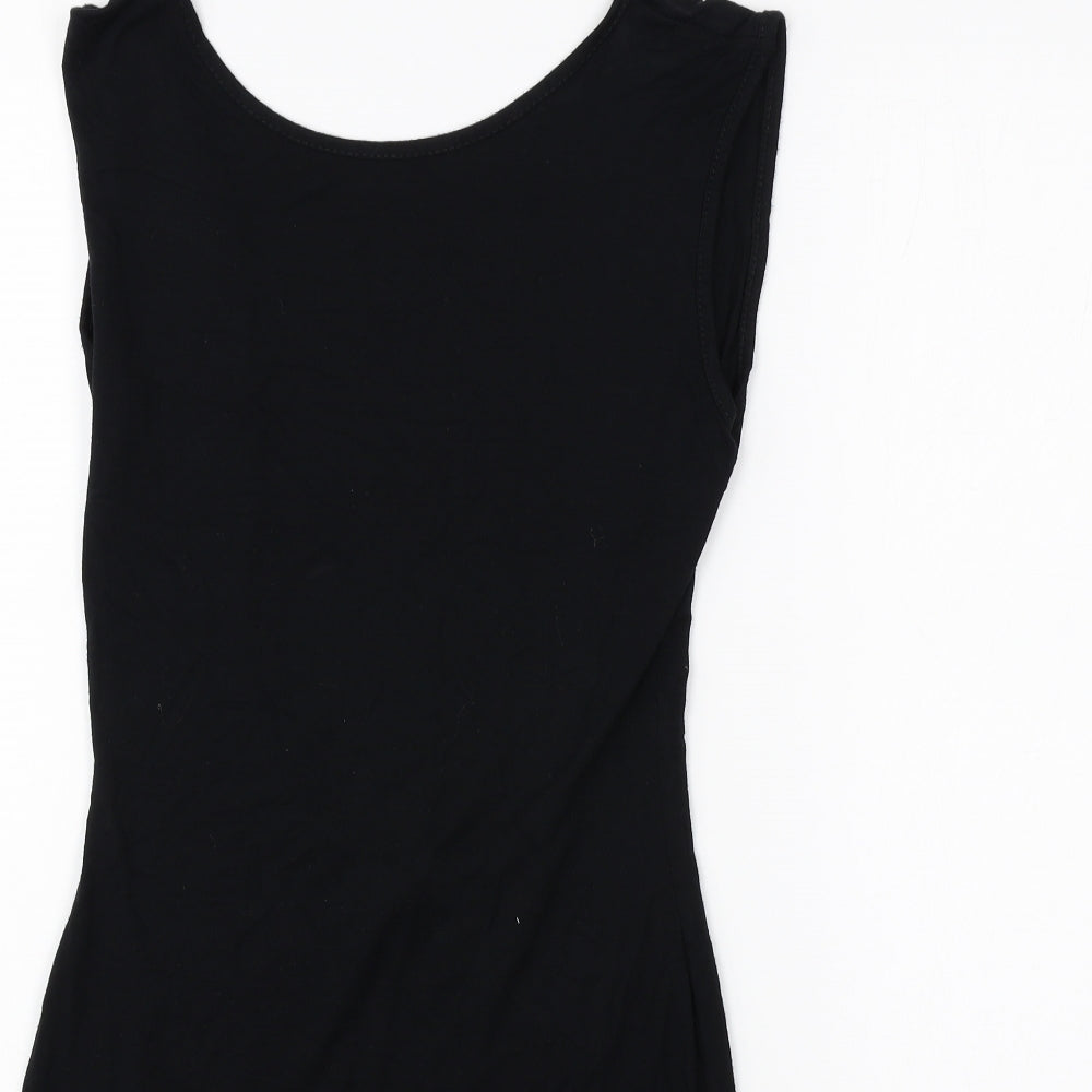 Missguided Womens Black Polyester Bodycon Size 8 Boat Neck Pullover