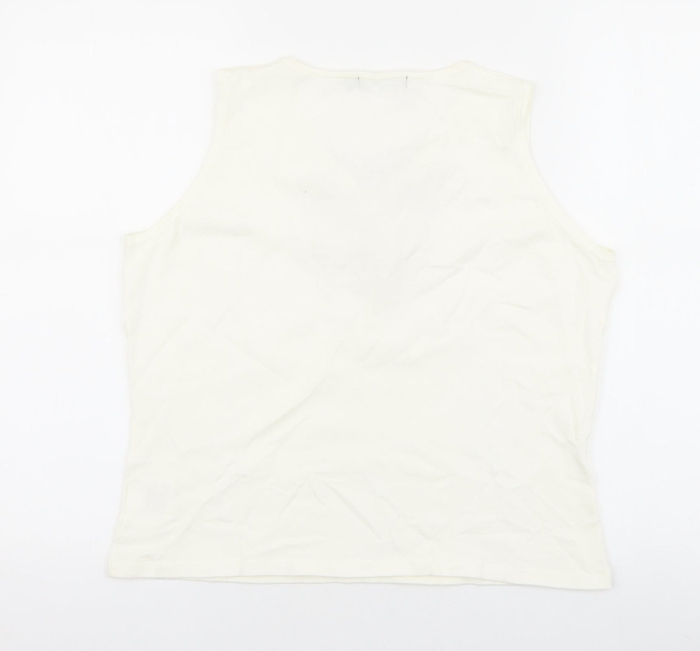 Verse Womens White Cotton Basic Tank Size 42 V-Neck