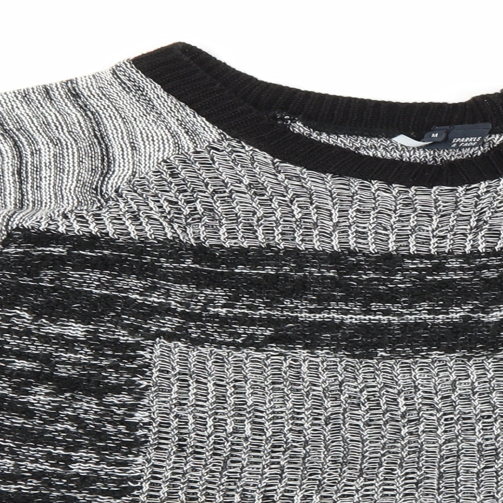 Sparkle & Fade Womens Grey Round Neck Geometric Polyester Pullover Jumper Size M