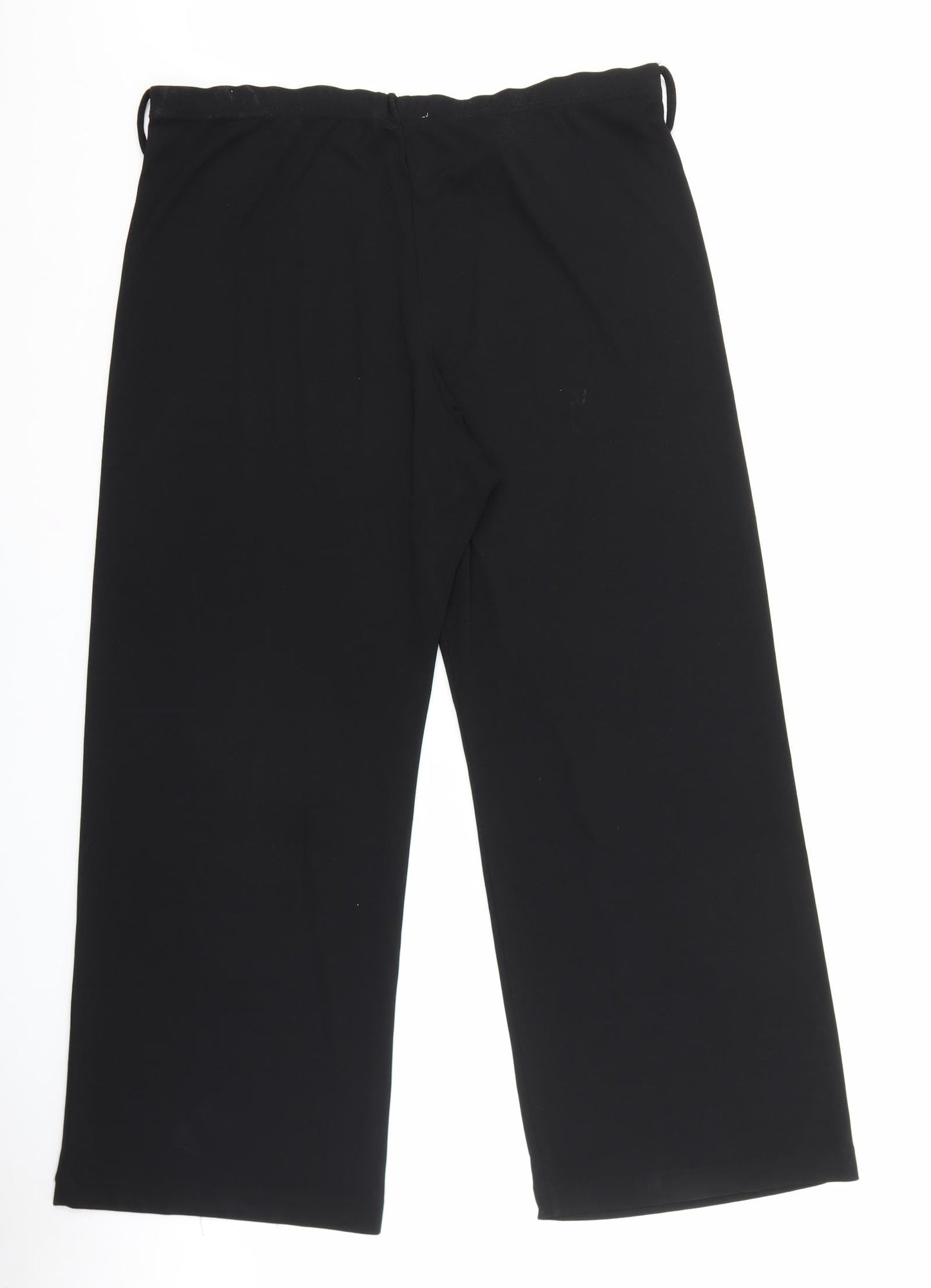 Berkertex Womens Black Polyester Capri Trousers Size 14 L27 in Relaxed