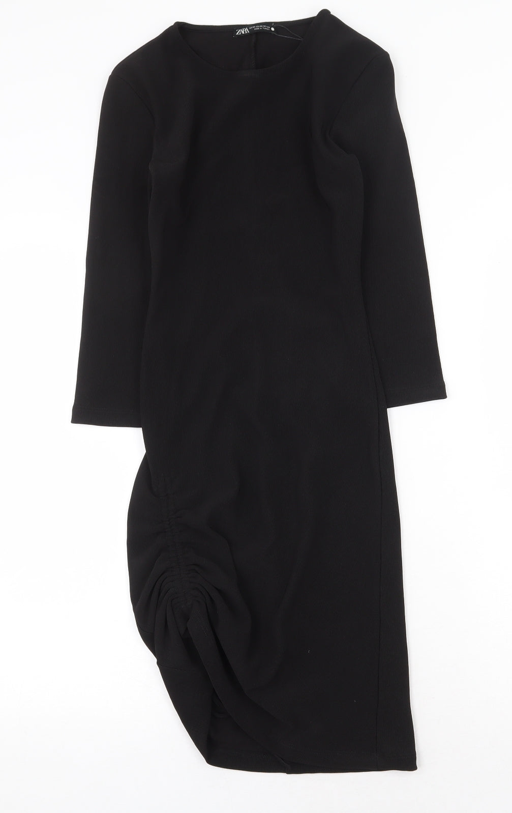 Zara Womens Black Polyester Sheath Size XS Boat Neck Pullover