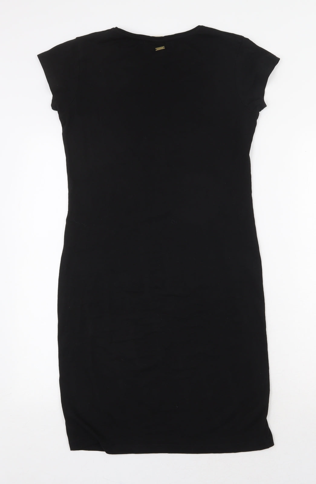 Moraj Collection Womens Black Cotton T-Shirt Dress Size S Round Neck Pullover
