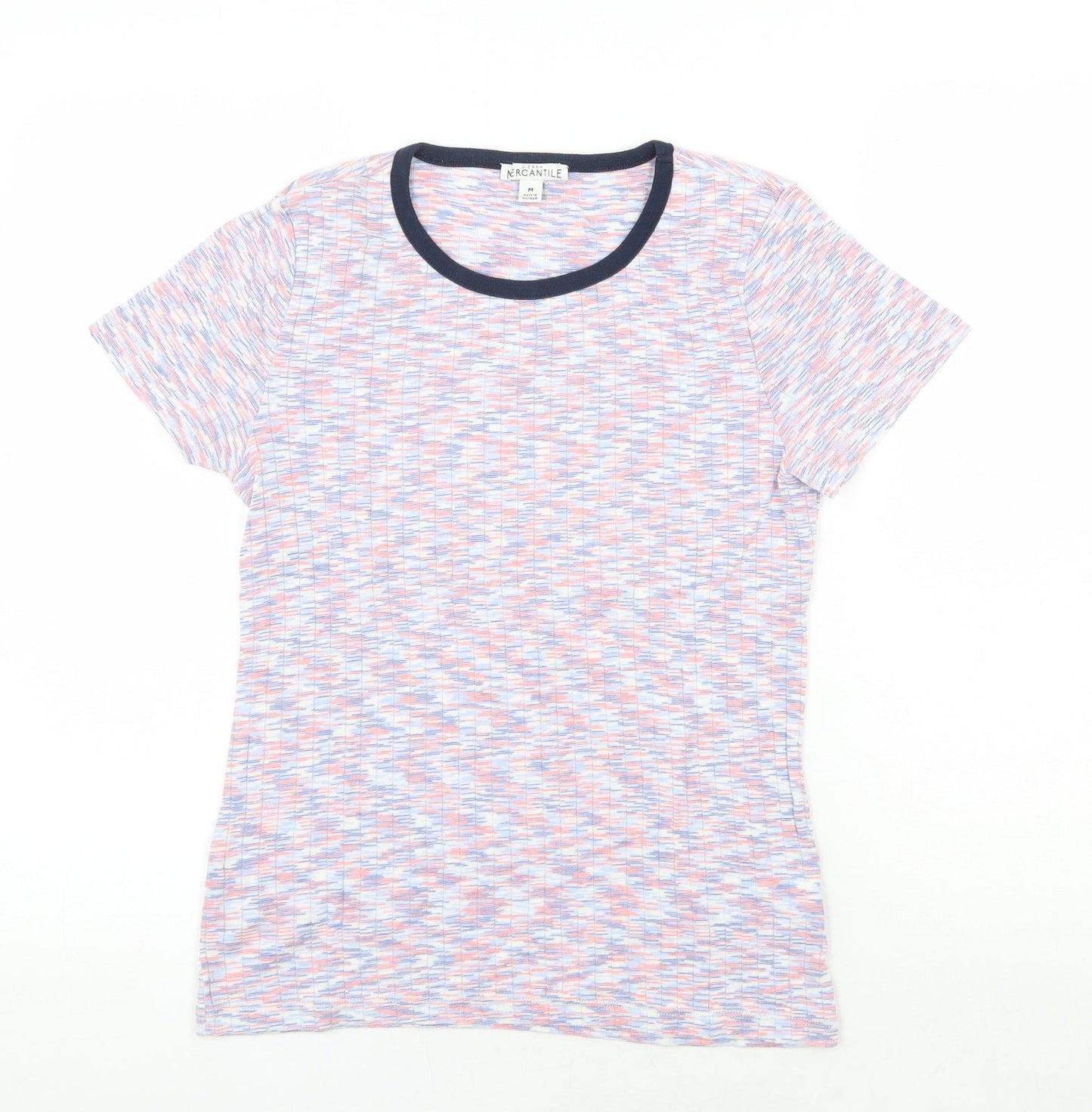 Mercantile Womens Multicoloured Cotton Basic T-Shirt Size M Scoop Neck
