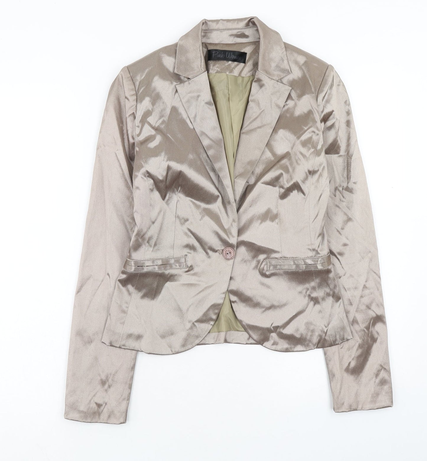 Puk Women Womens Brown Jacket Blazer Size S Button