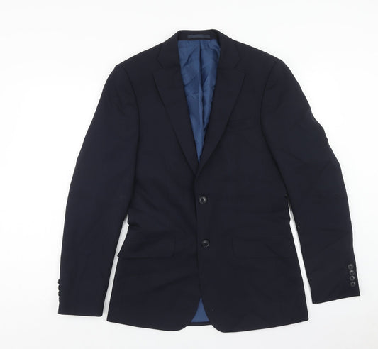 Marks and Spencer Mens Blue Wool Jacket Blazer Size 36