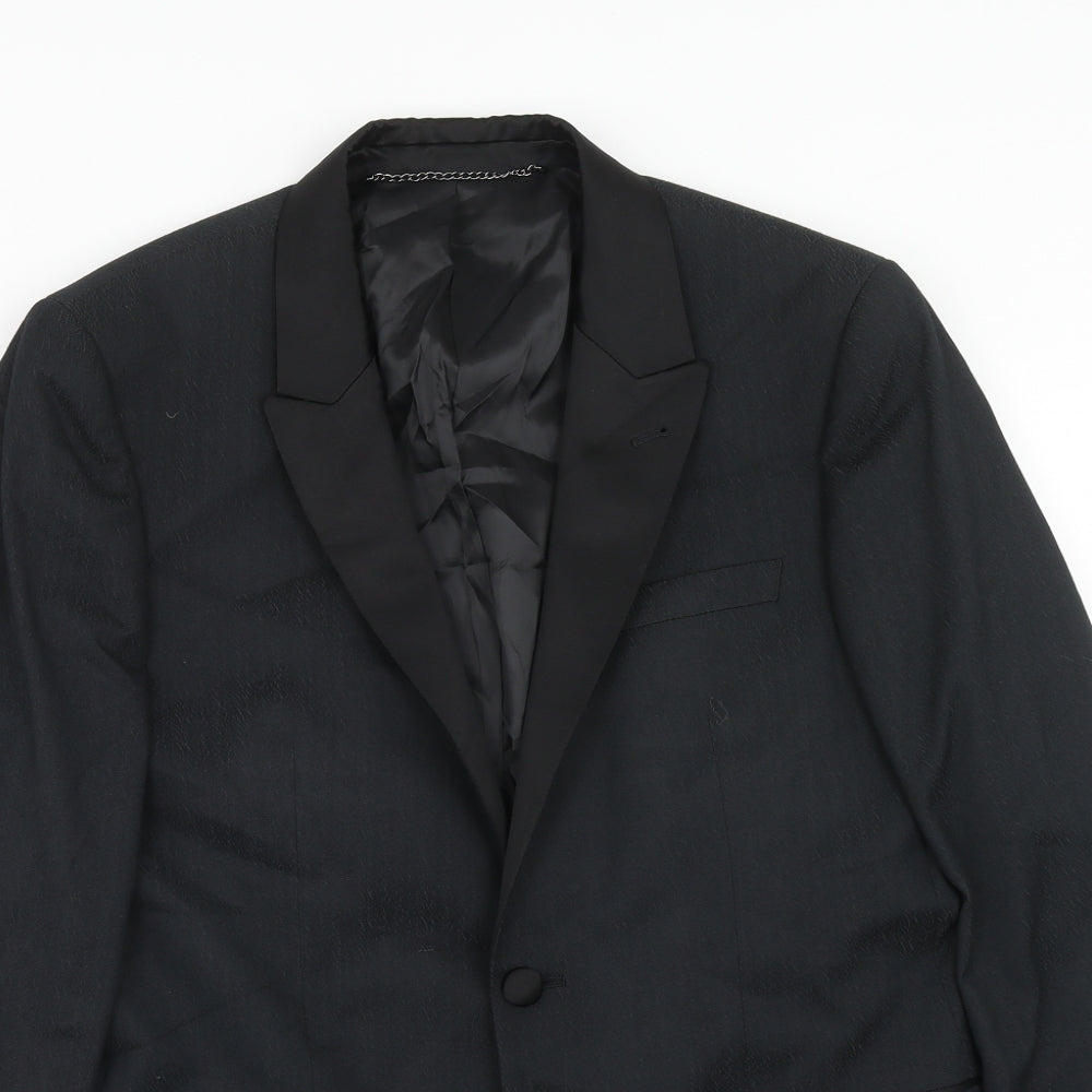 Topman Mens Black Polyester Jacket Blazer Size 40