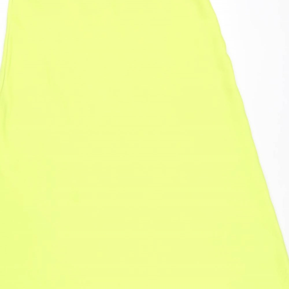 Marks and Spencer Womens Green Polyester Flare Skirt Size 10