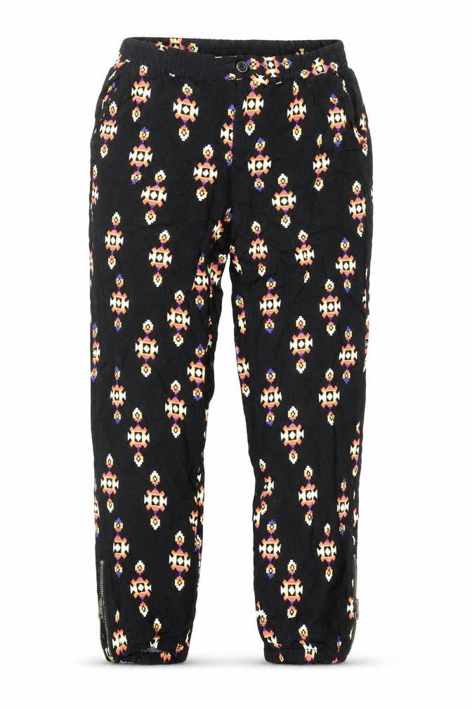 Forever Womens Black Geometric Viscose Harem Trousers Size M Regular Zip