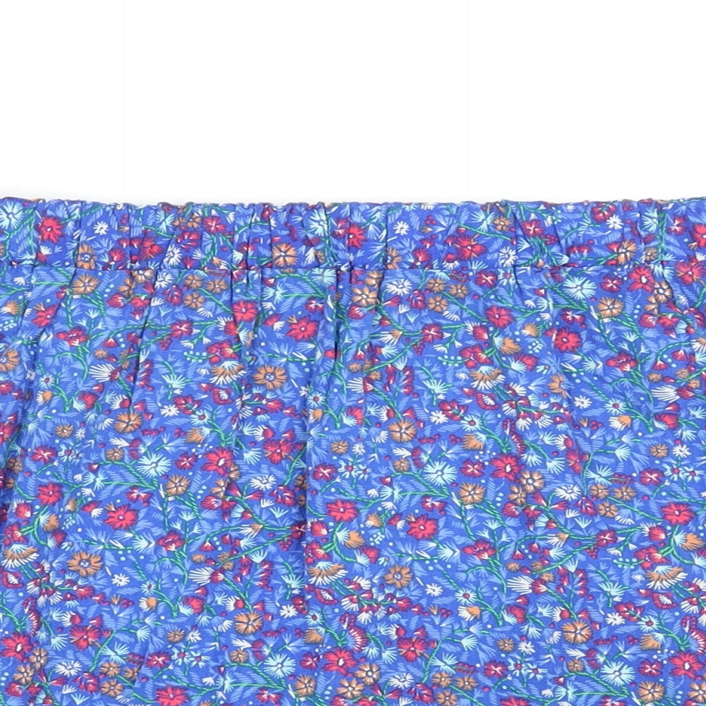 Lefties Womens Blue Floral Viscose Mini Skirt Size S