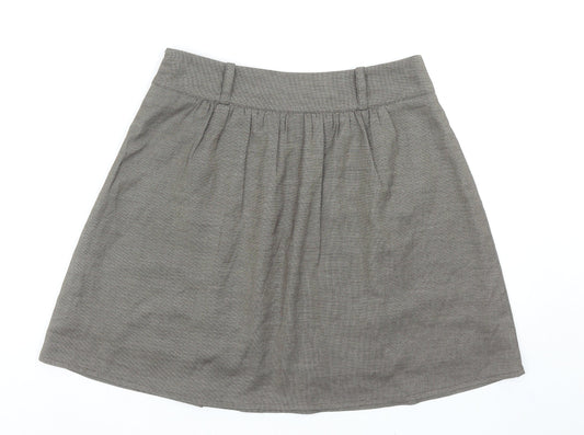 Iora Womens Brown Polyester Mini Skirt Size L Zip