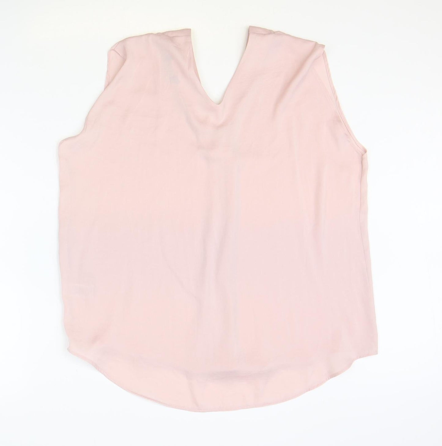 Marks and Spencer Womens Pink Polyester Basic Tank Size 18 V-Neck