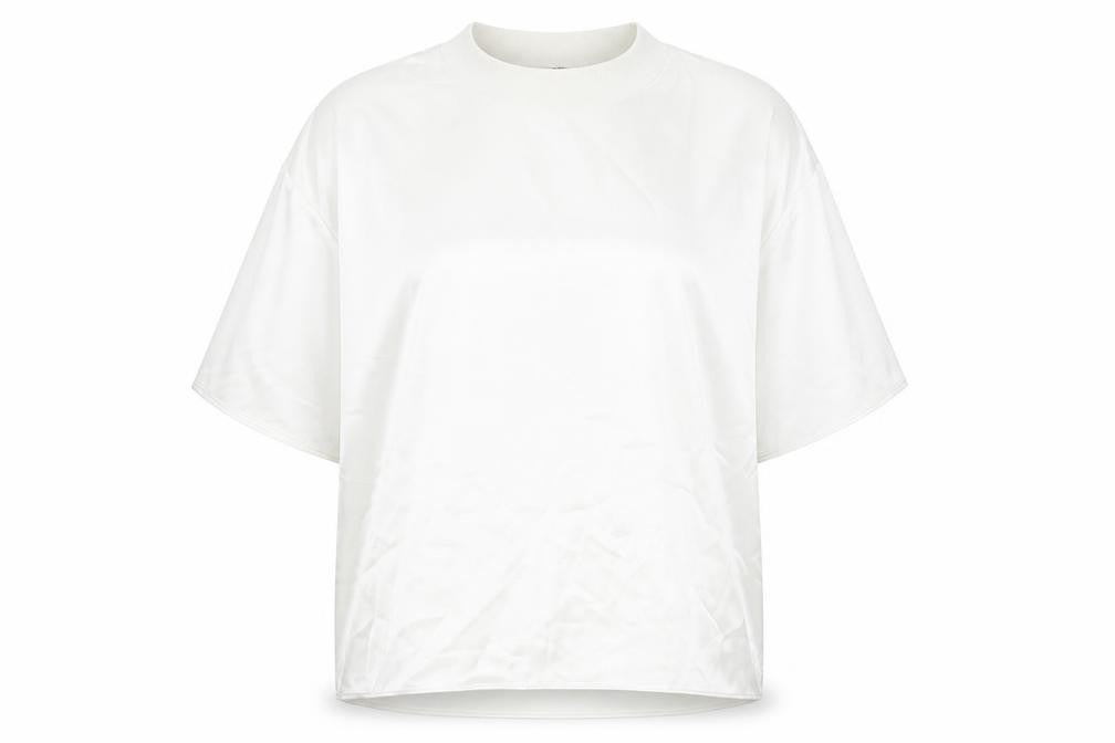 Zara Womens White Polyester Basic Blouse Size L Round Neck