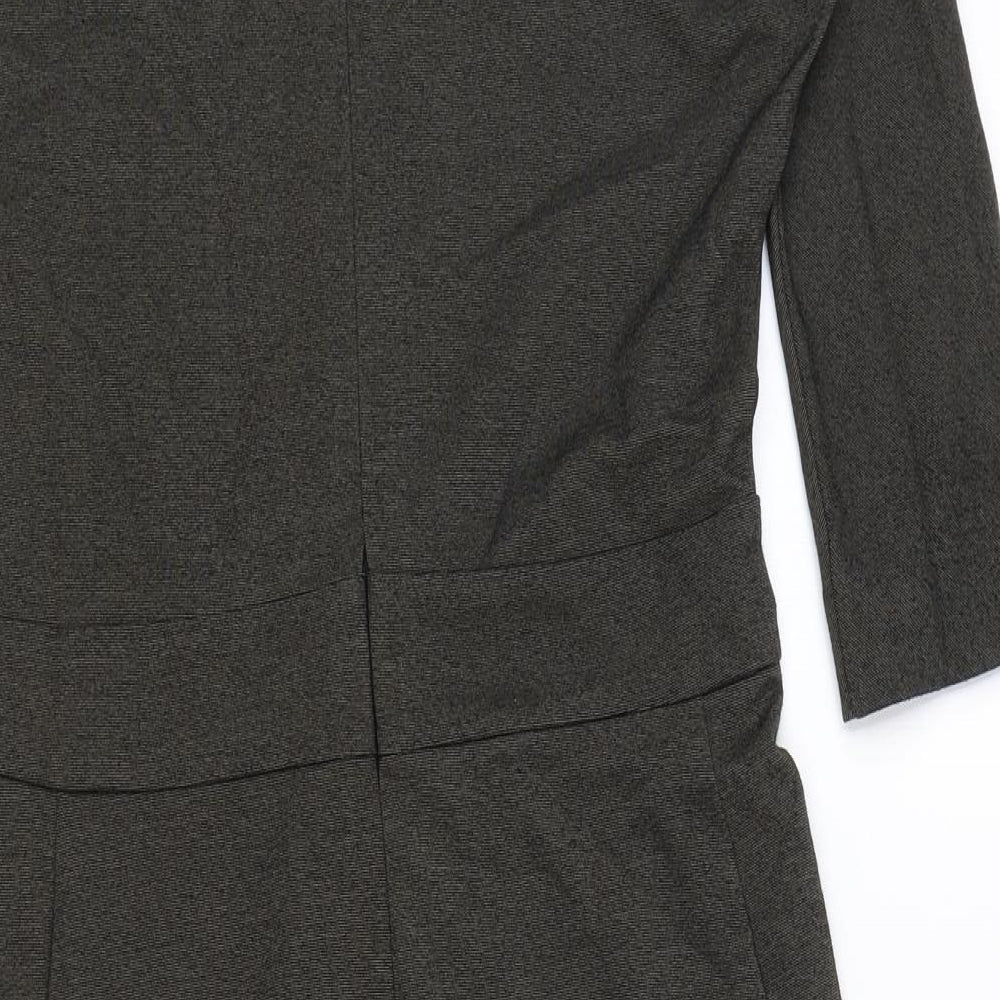 Catherine Hammel Womens Grey Viscose Pencil Dress Size S Boat Neck Zip