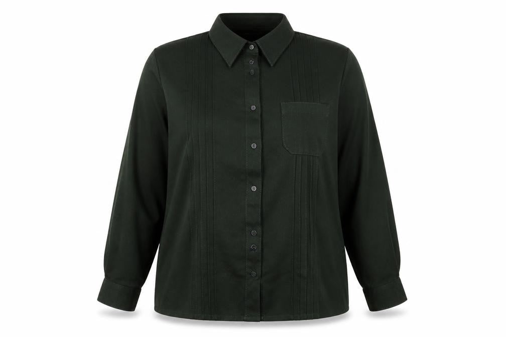 Lady Laird Womens Green Polyester Basic Button-Up Size 18 Collared