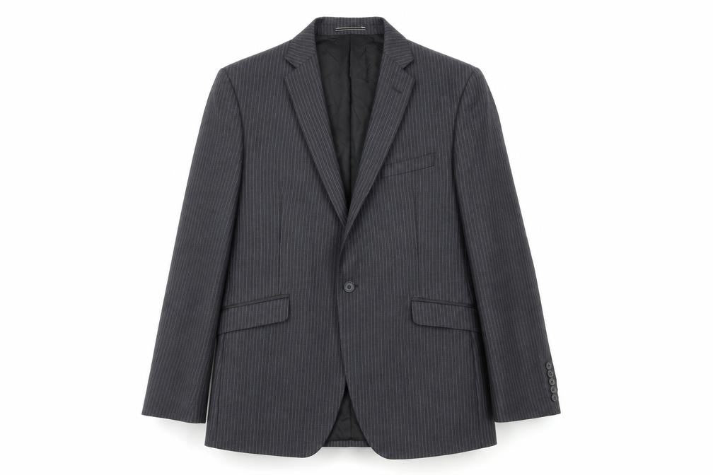 Marks and Spencer Mens Grey Striped Wool Jacket Blazer Size M