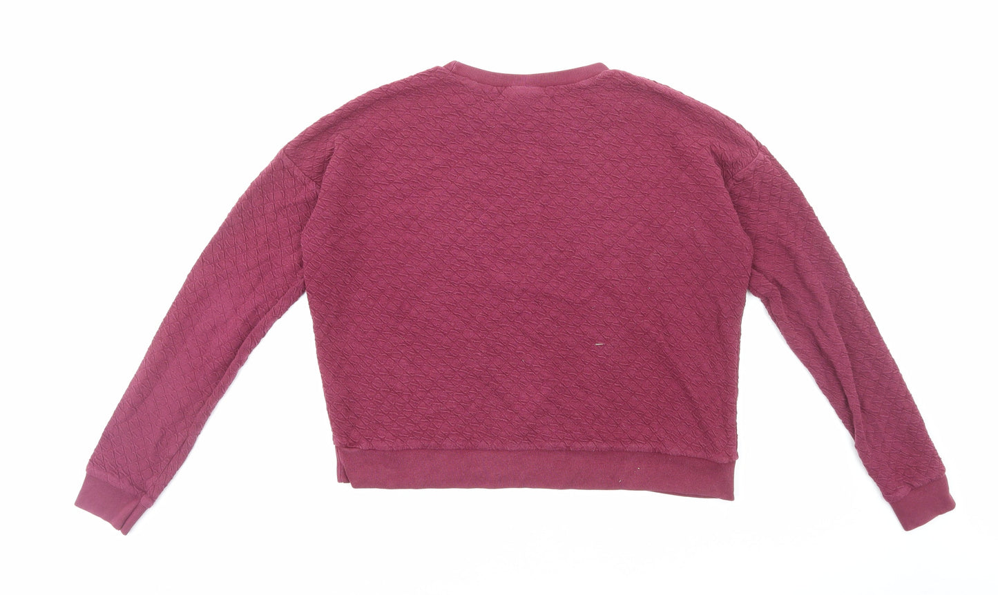 Topshop Womens Purple Cotton Pullover Sweatshirt Size 10 Pullover - Textured Crop