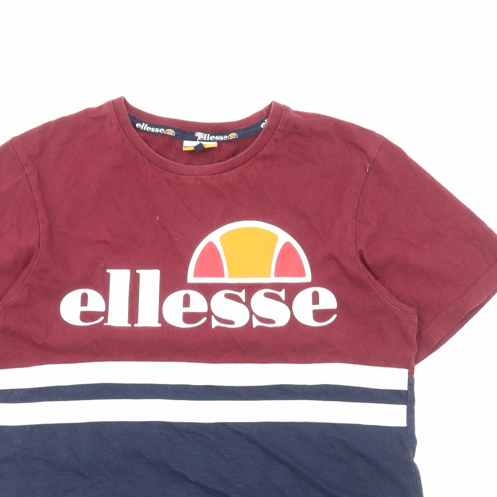 ellesse Mens Blue Viscose T-Shirt Size S Round Neck