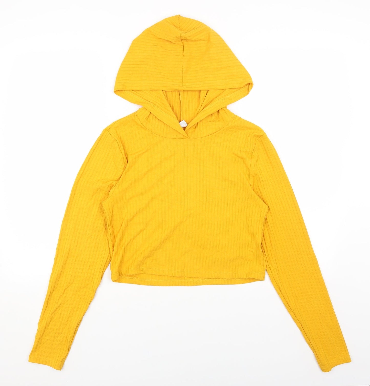 Noisy may Womens Yellow Cotton Pullover Hoodie Size L Pullover