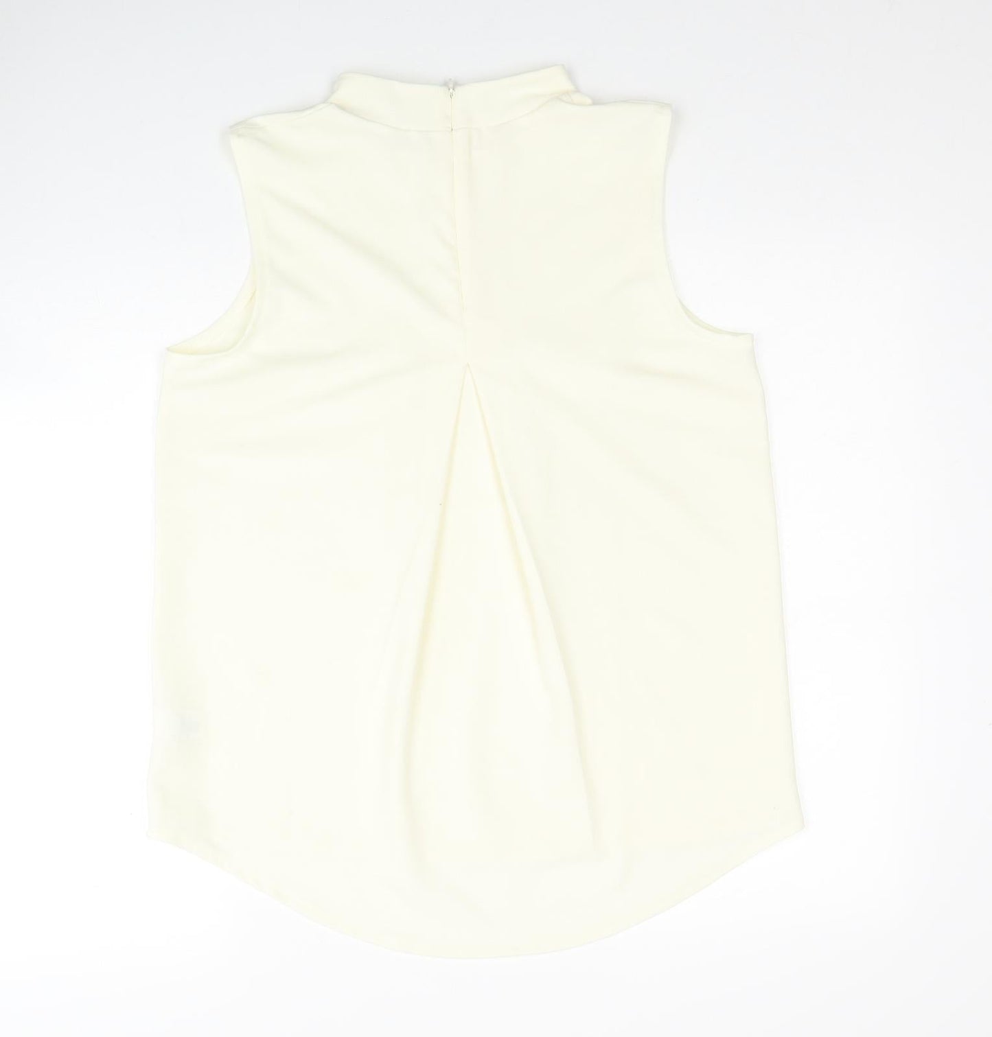 NEXT Womens Yellow Polyester Basic Tank Size 12 Mock Neck
