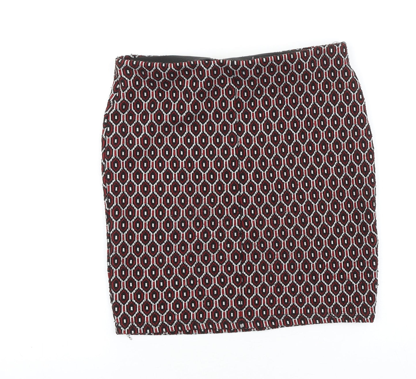 Preworn Womens Red Geometric Polyester Bandage Skirt Size 26