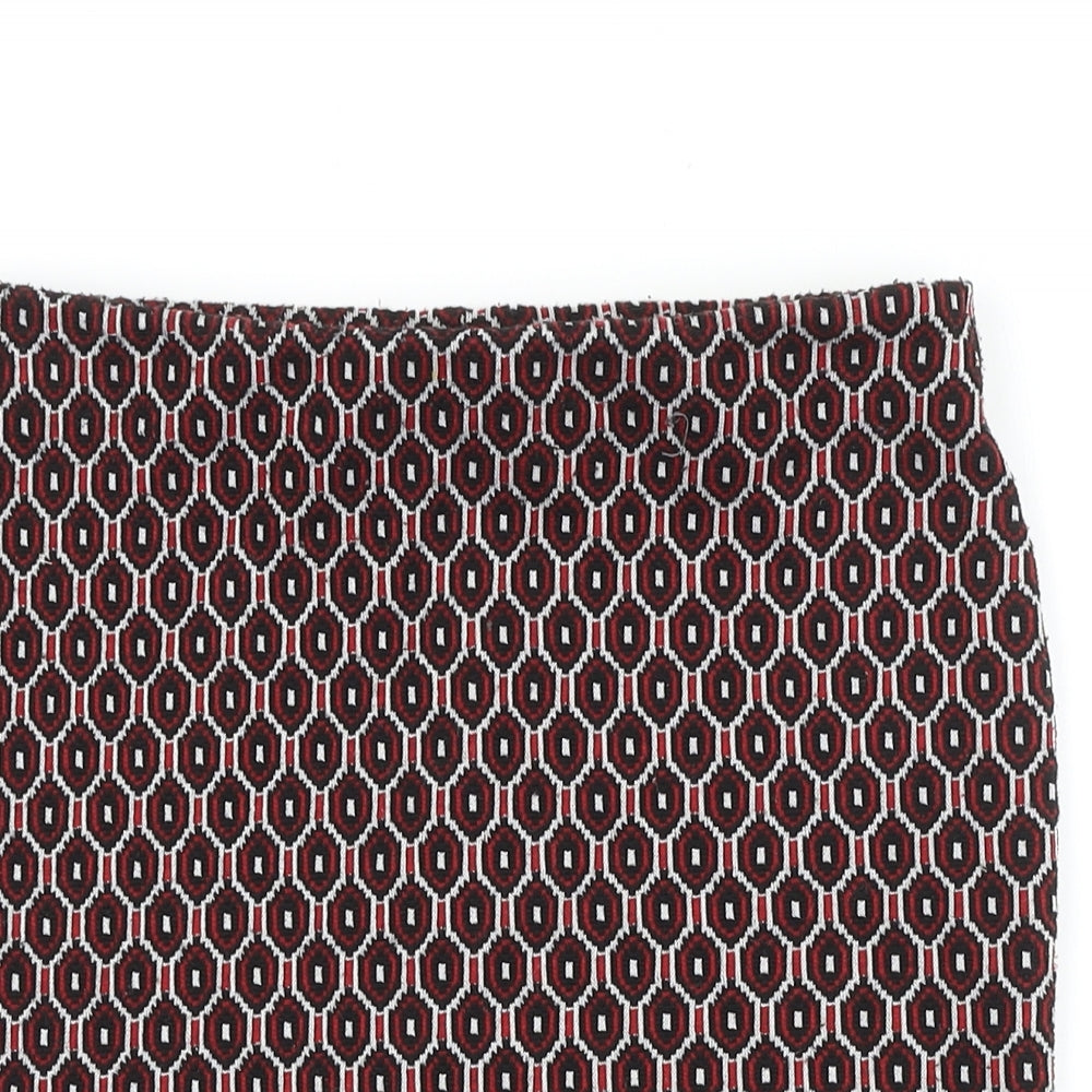 Preworn Womens Red Geometric Polyester Bandage Skirt Size 26
